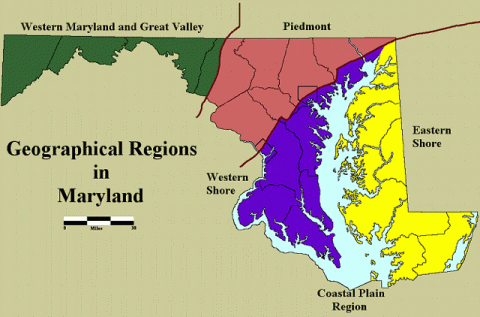 geographical regions in Maryland