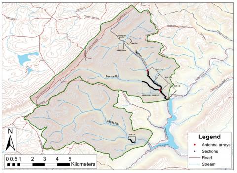 Map of the two study watersheds. 