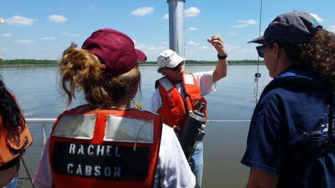 Professor Raleigh Hood explains how tubes in the CTD capture water. 