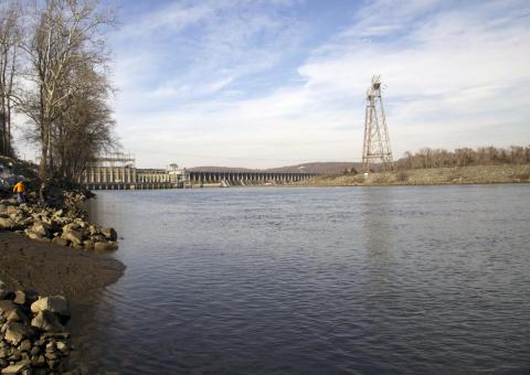 A view of Susquehanna River with Conowingo Dam in the distance. Photo courtesy of Cheapeake Bay Program