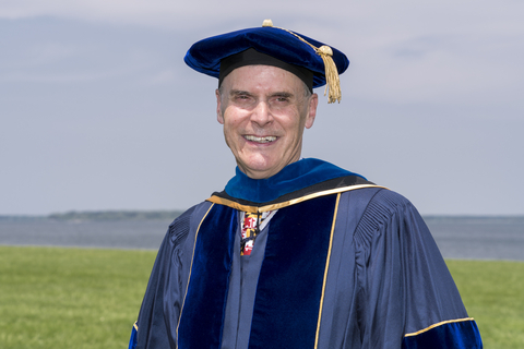 UMCES President Peter Goodwin in academic regalia