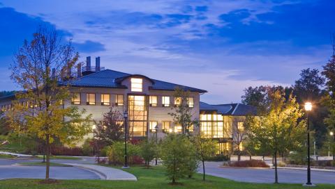 Appalachian Laboratory building at night 