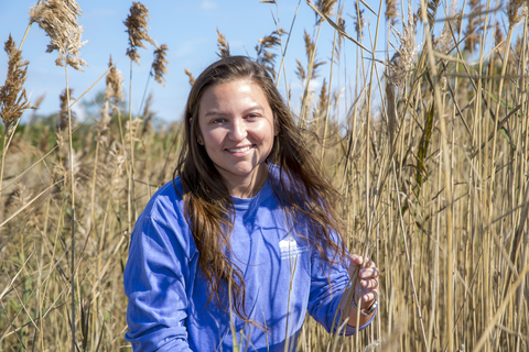 Hannah Morrissette pictured in a coastal marsh
