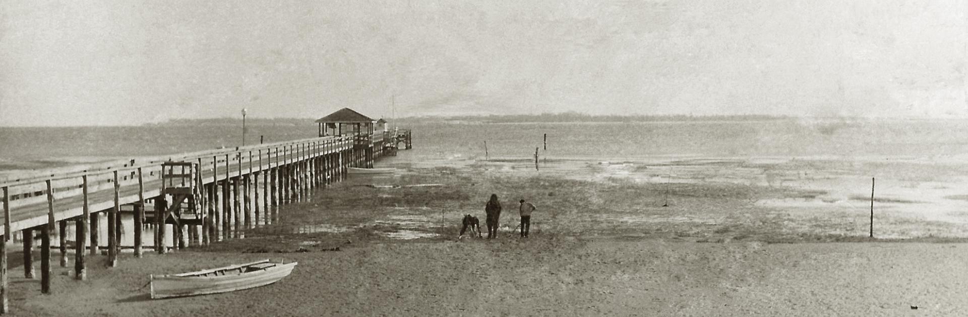 Historic photo of pier at Solomons