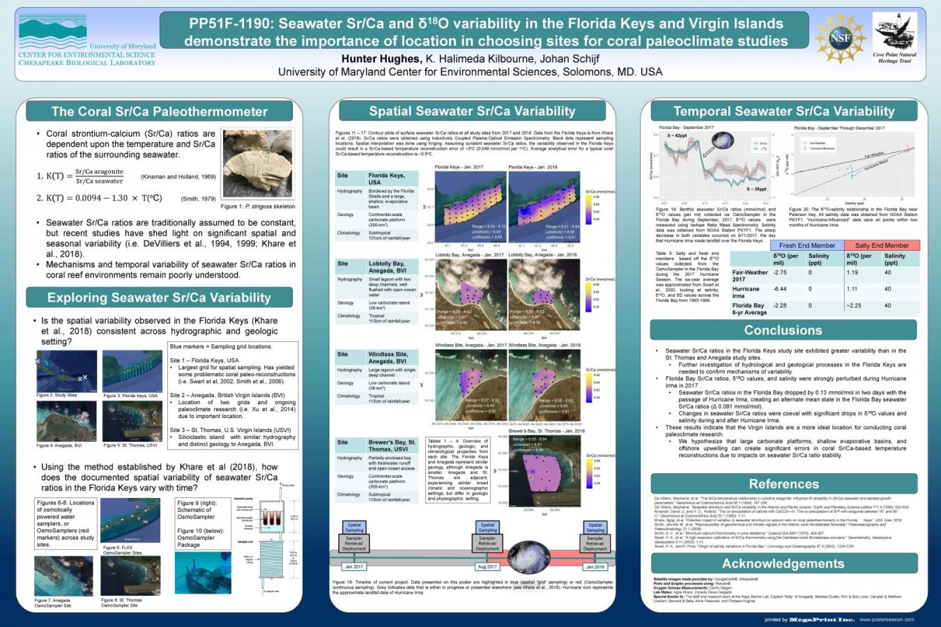 Seawater Sr/Ca and δ18O Variability in the Florida Keys and Virgin Islands Demonstrate the Importance of Location in Choosing Sites for Coral Paleoclimate Studies