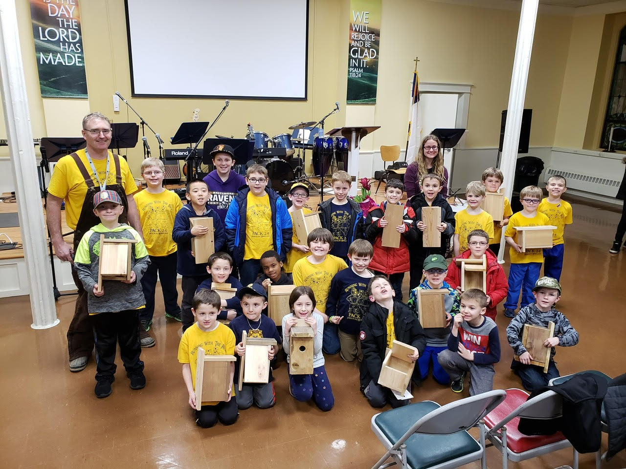 Cub Scout Pack 24 makes birdhouses for Appalachian Lab