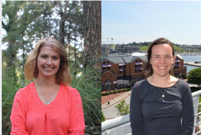 Julianna Brush  and Molly Pickel receive UMCES’ Staff Award