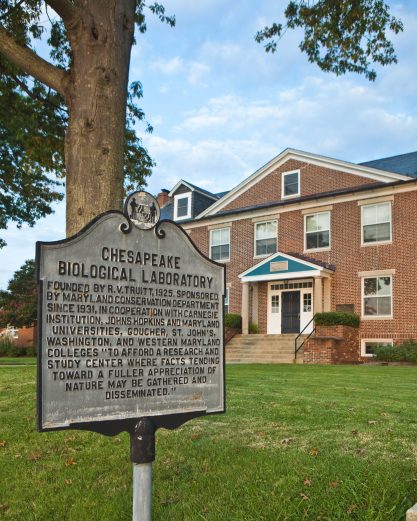 Historical marker at CBL