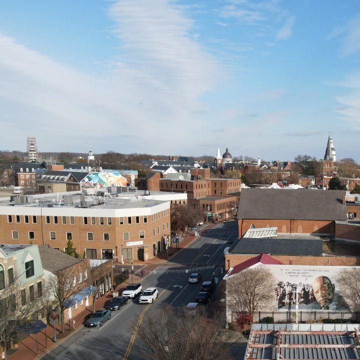 Cityscape view of downtown Annapolis from 115 West Street office.