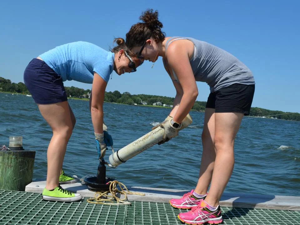 Deploying our hydrophones in the Patuxent and Potomac Rivers.