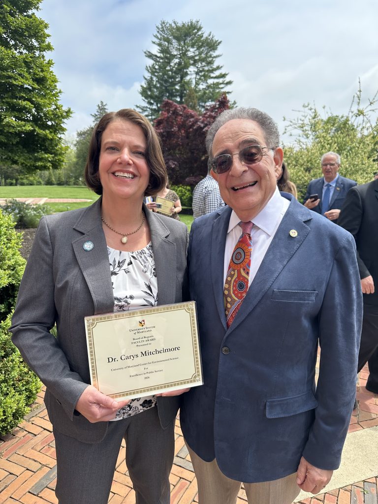 Dr. Carys Mitchelmore with USM Chancellor Dr. Jay A. Perman.