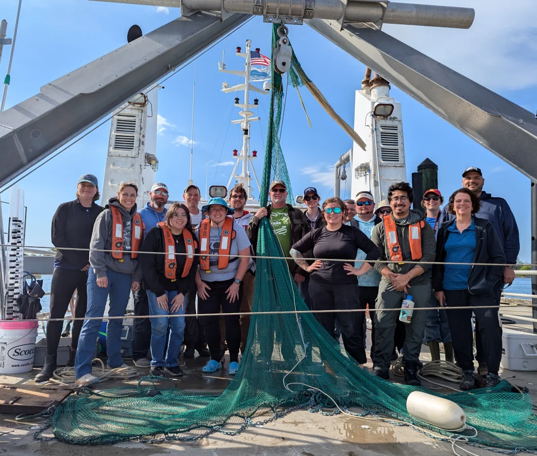 Research crew aboard the Rachel Carson