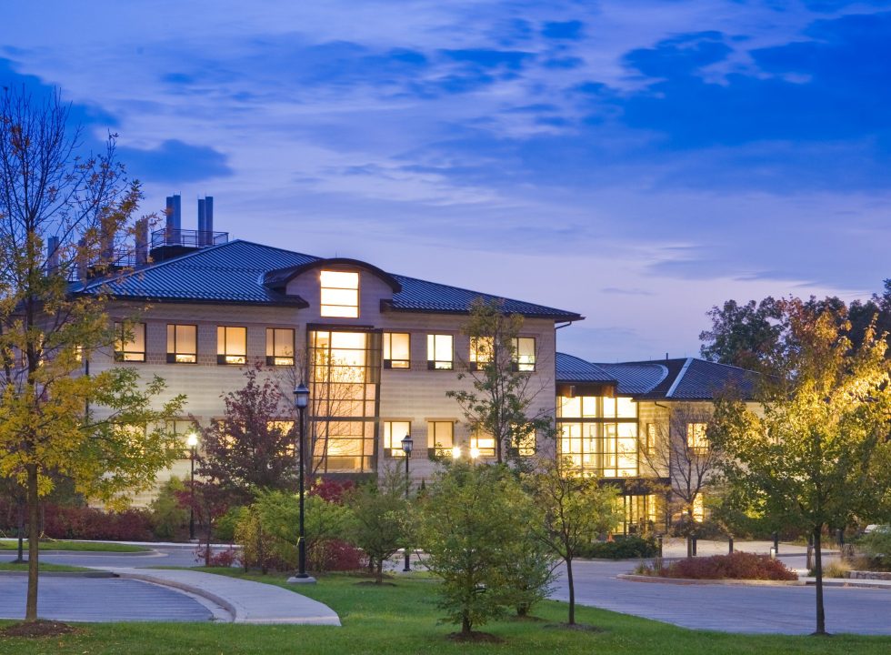 Appalachian Laboratory building at night