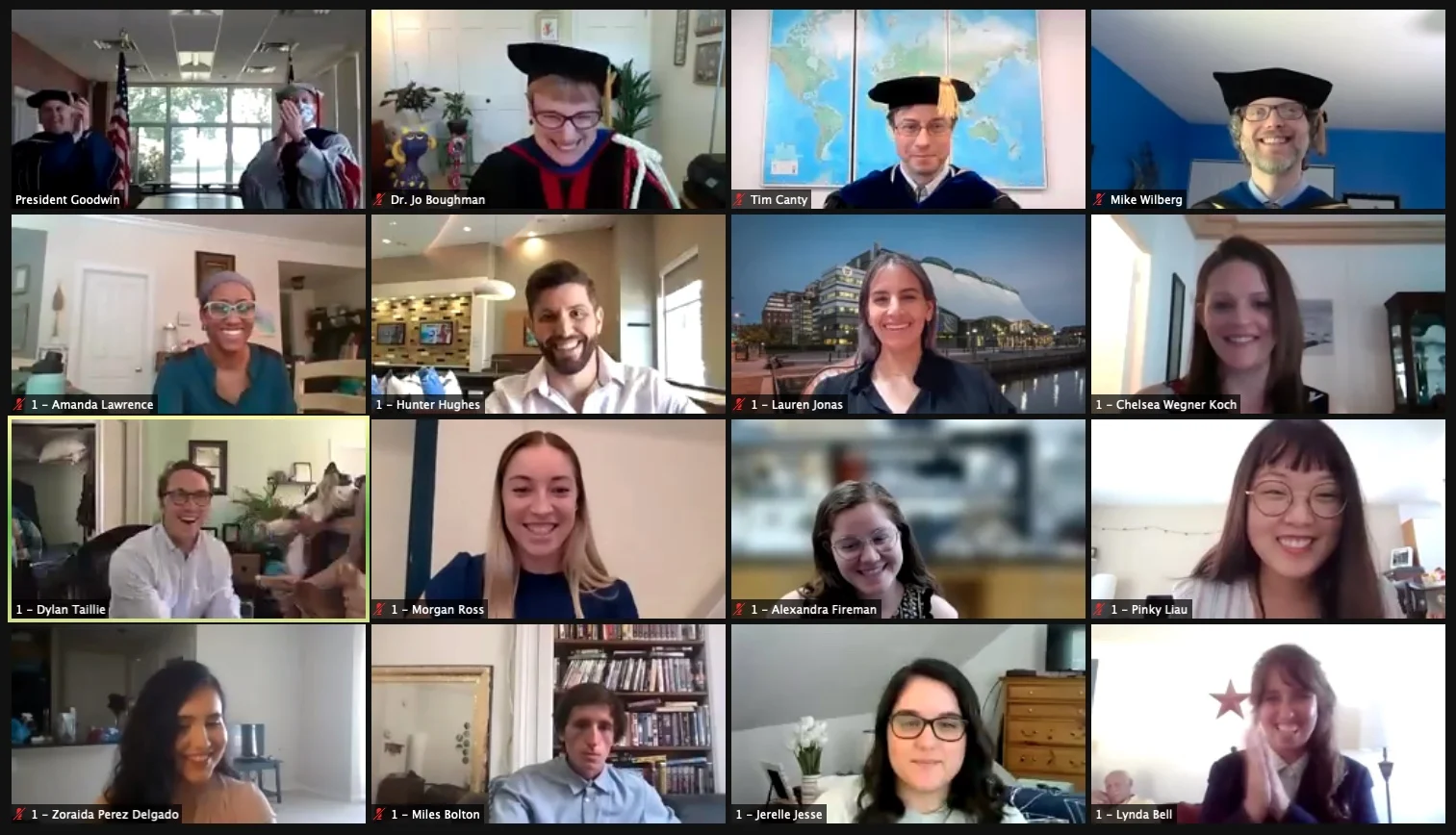 Zoom screenshot of 2021 graduates