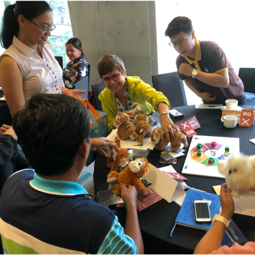 Workshop group collaborating on science communication