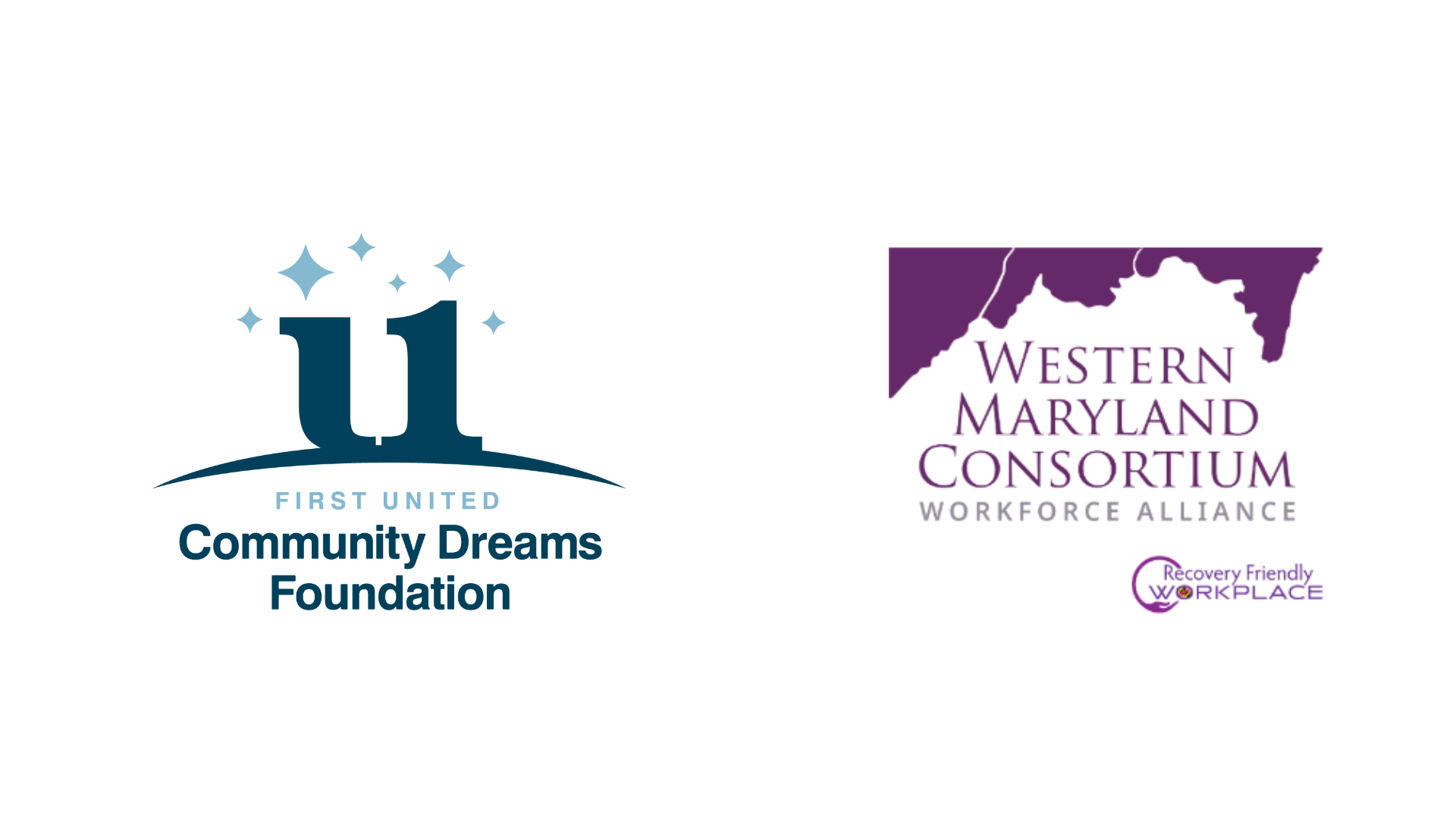First United Community Dreams Logo and Western Maryland Consortium logo in a collage