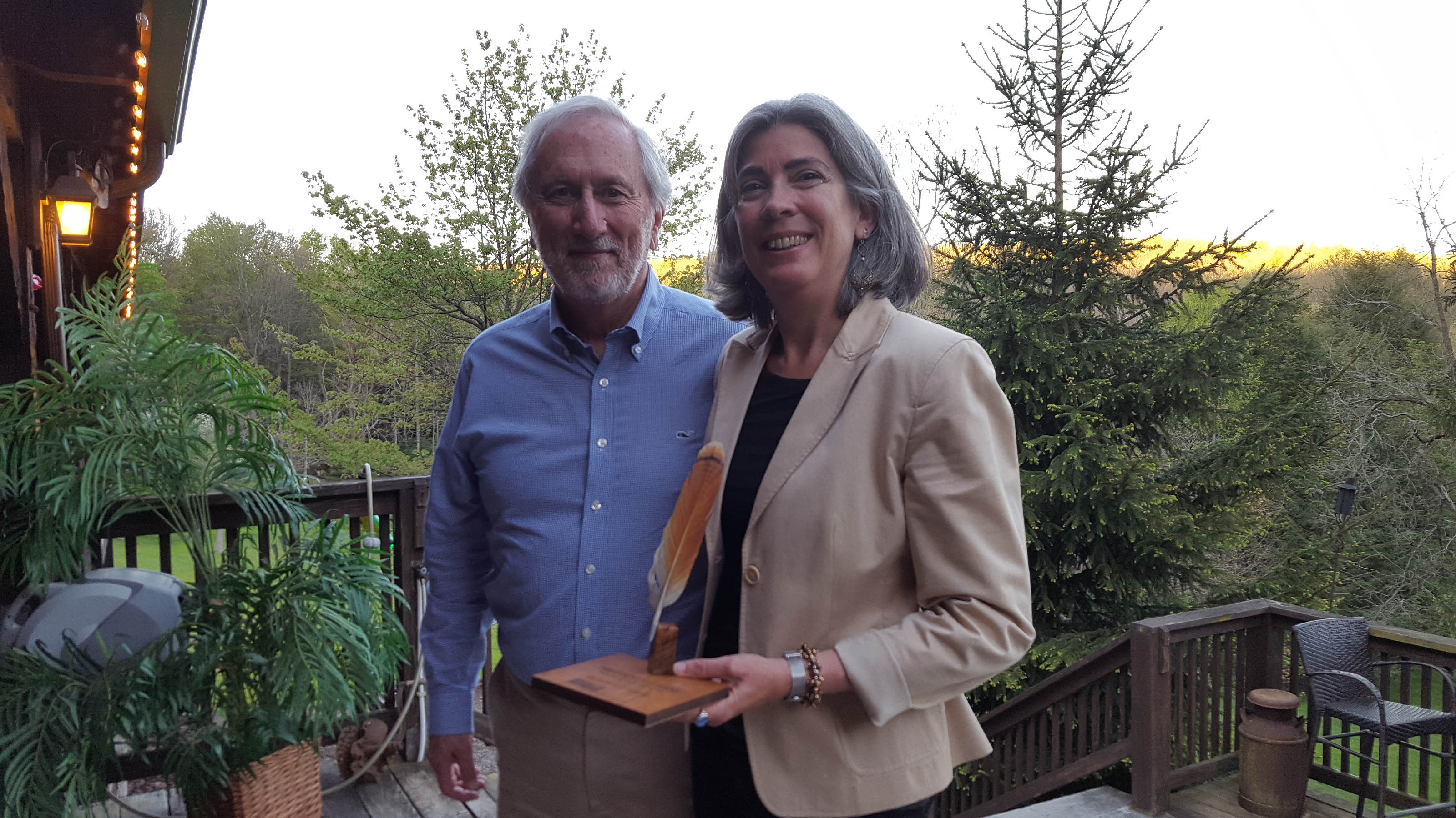 Cat Stylinski with Don Boesch after receiving the President's Award.