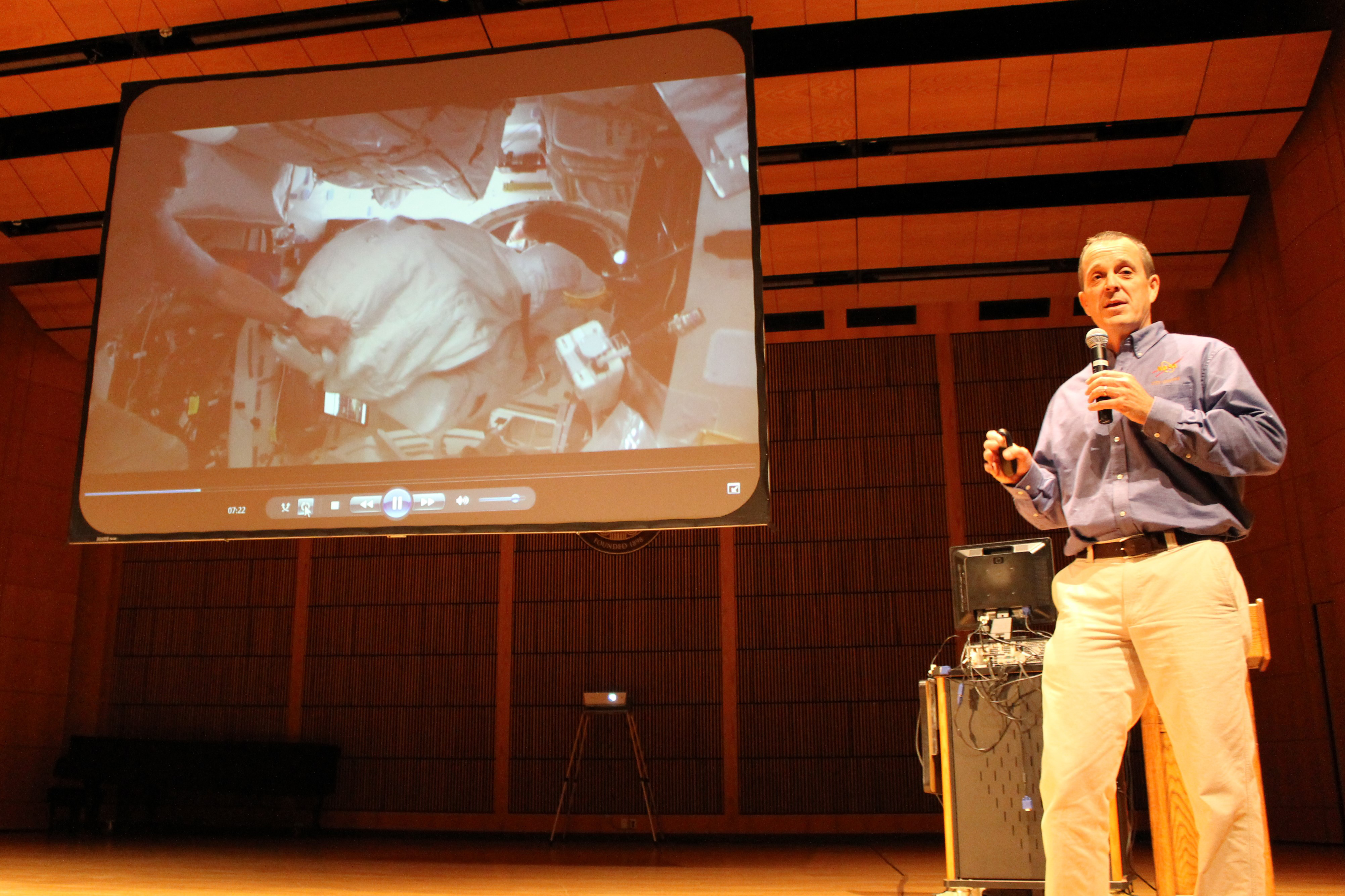 NASA Astronaut Ricky Arnold onstage during his Watershed Moment event.