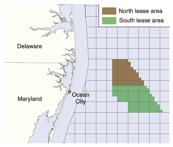 Maryland's proposed wind-power lease zone