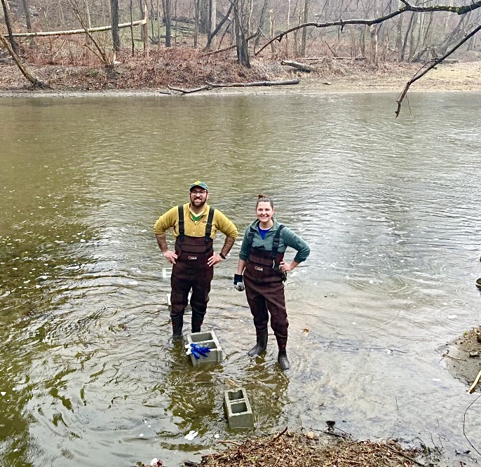 UMCES Prof Louis Plough and Chelsea Fowler
