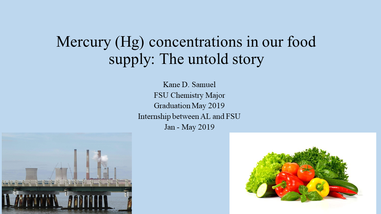 Title slide from presentation on Mercury concentrations in our food supply