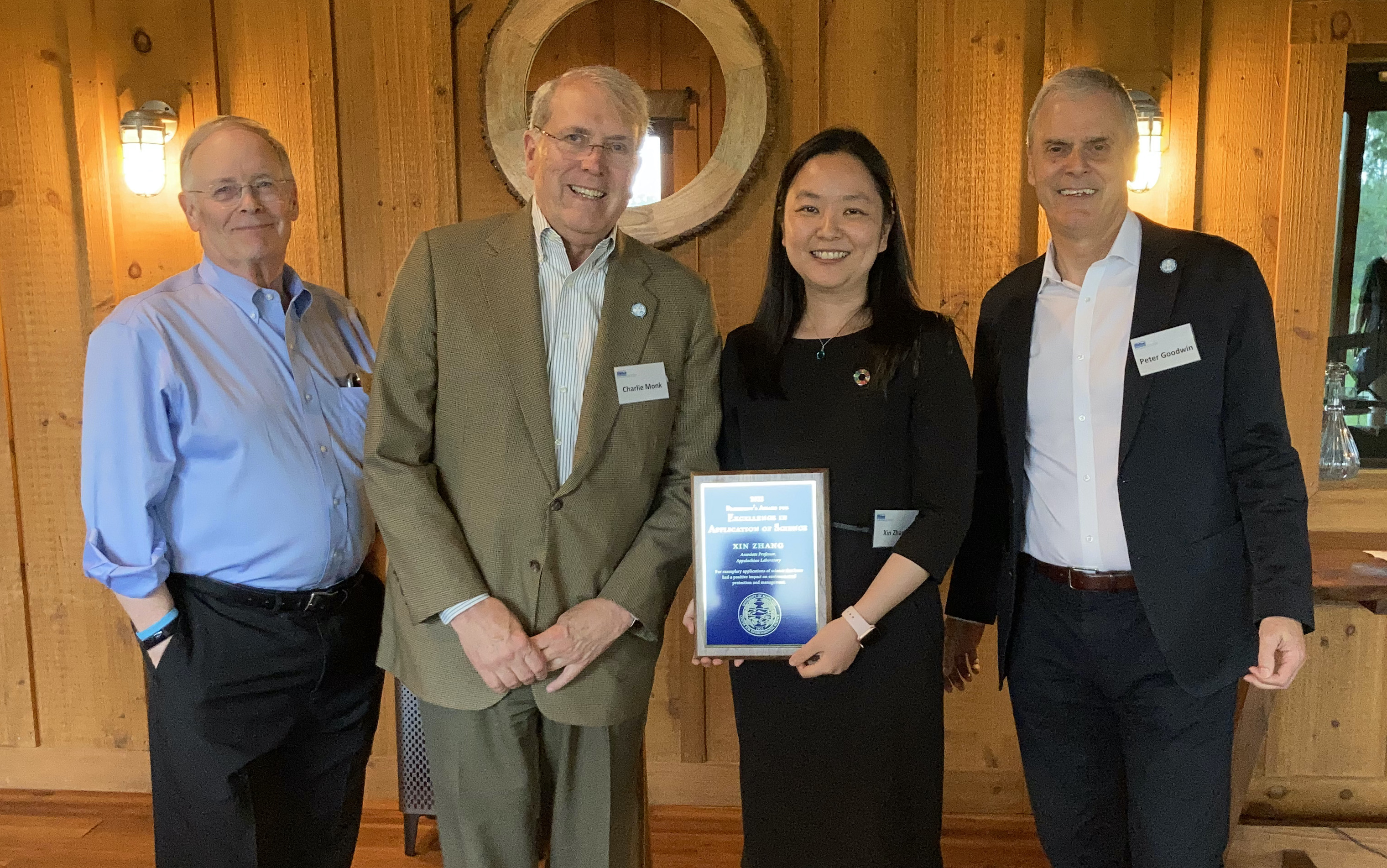 Sustainable agriculture expert Xin Zhang was awarded the President’s Award for Excellence in Application of Science. 