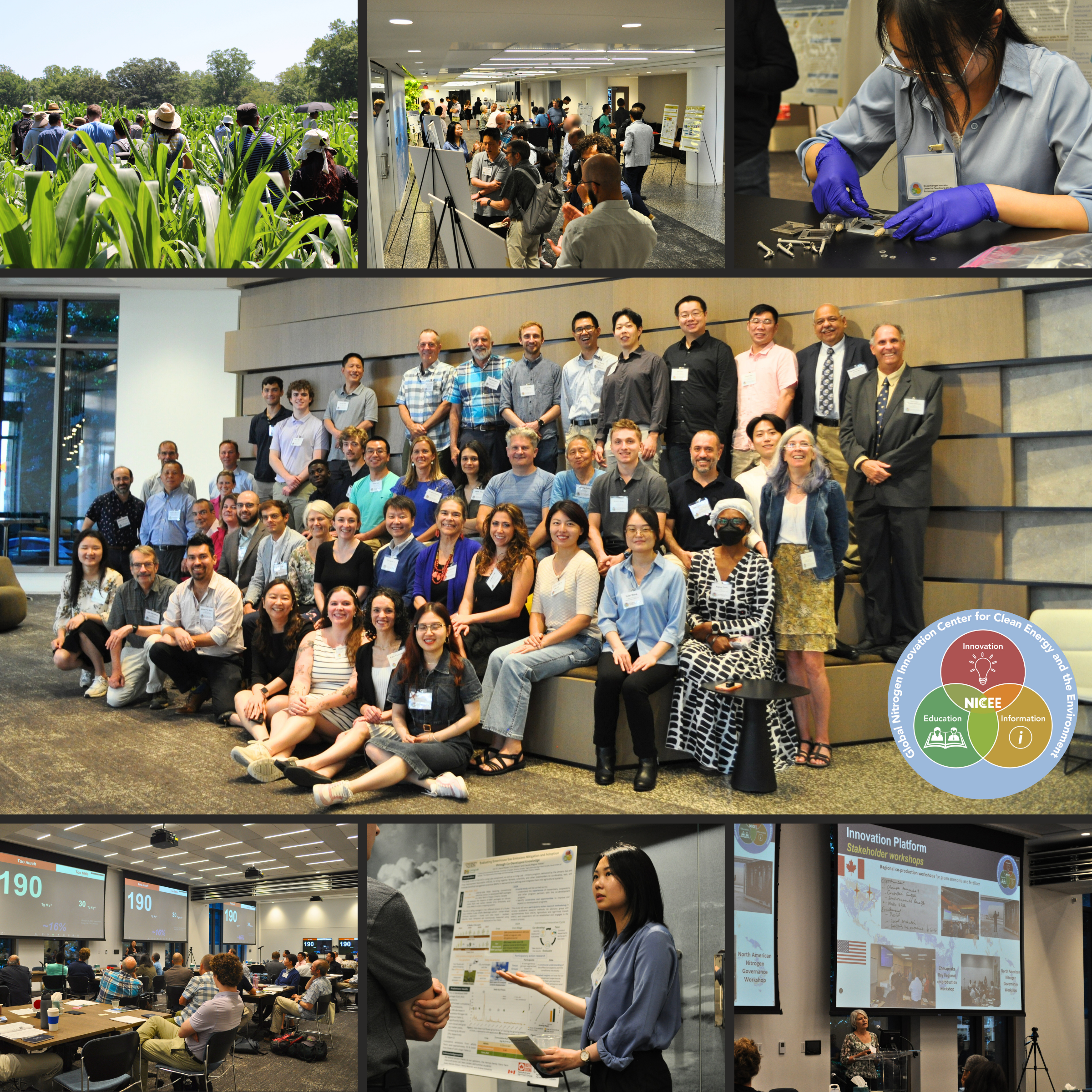 Collage of images from North American Nitrogen Governance Workshop and the second annual Nitrogen Summer Institute