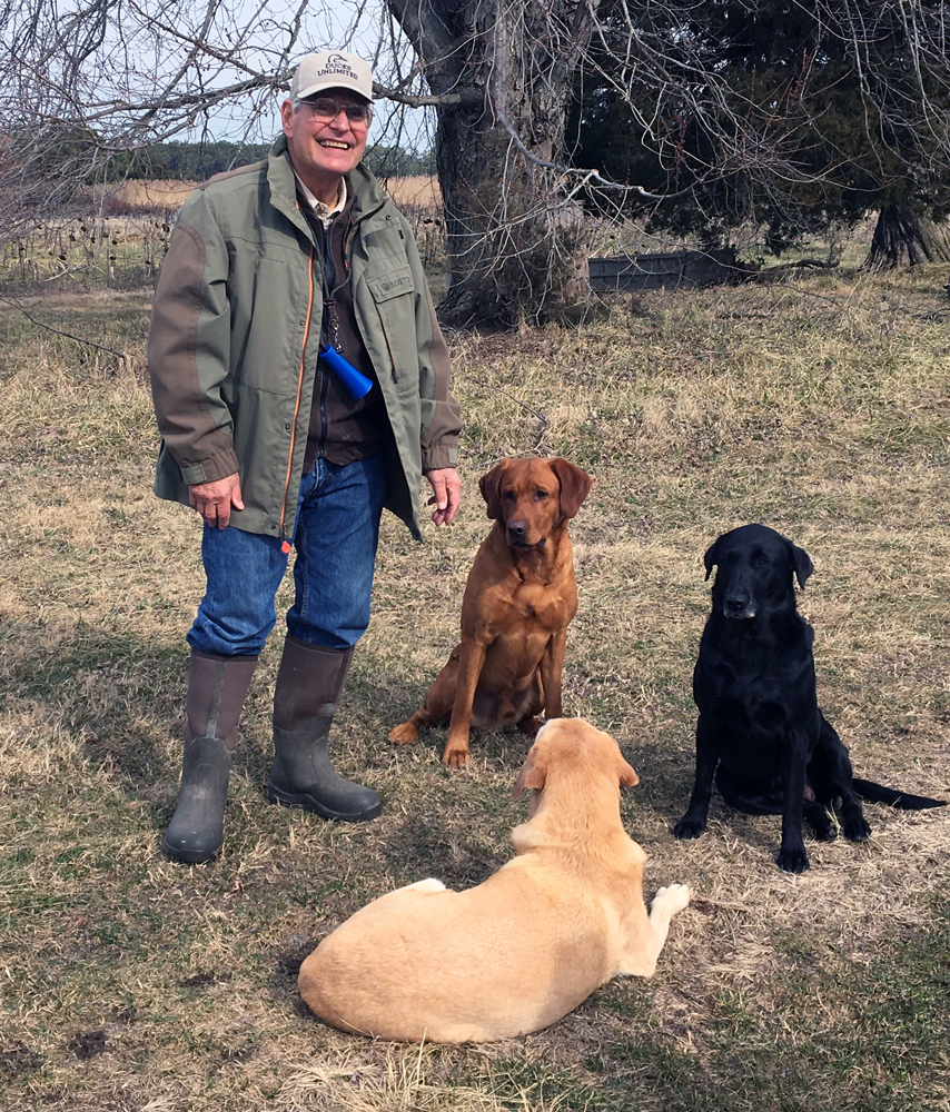 Jerry Harris and his dogs